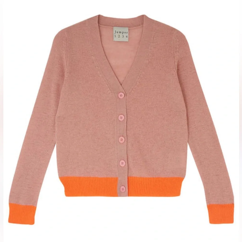 Jumper 1234 Women's Contrast Cashmere Cardigan - Picture 6 of 11